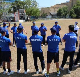 नेपालले श्रीलङ्का पुलिसलाई १ सय ४४ रनले हरायो