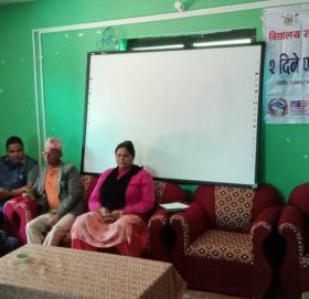 शिक्षकलाई विद्यालय स्वास्थ्य तथा पोषणसम्बन्धि तालिम