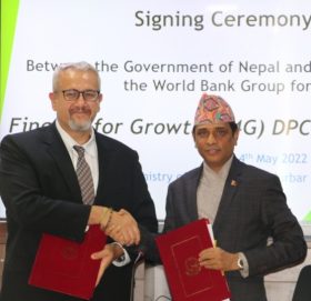 नेपाल सरकार र विश्व बैंकबीच १५ करोड अमेरिकी डलर बराबरको आयोजनामा हस्ताक्षर