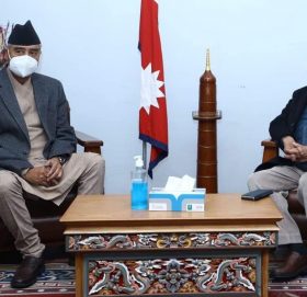 प्रधानमन्त्री  देउवा र प्रमुख प्रतिपक्ष दल नेकपा एमालेका अध्यक्ष केपी शर्मा ओलीबीच भेटवार्ता