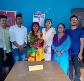 सगरमाथा आरोही संगीतालाई निजामती कर्मचारी संगठनद्वारा सम्मान