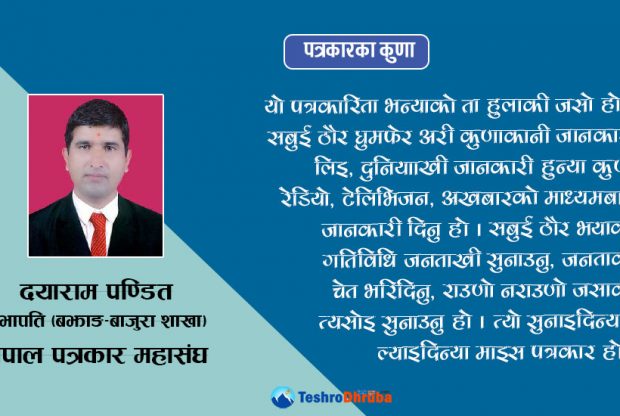 ‘पत्रकारिता भन्याको अरु नौकरी जसो होइन’
