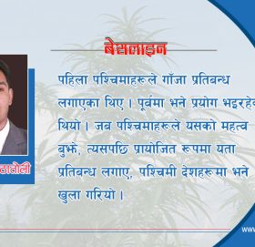 ‘यसकारण गाँजालाई वैधानिकता दिनुपर्छ’