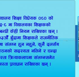किन रोकिँदैन विद्यालयमा राजनीति ?